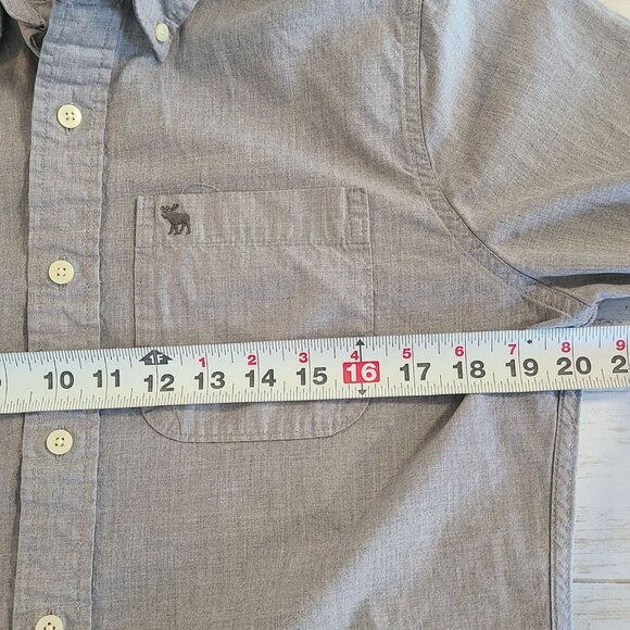 Vintage Abercrombie & Fitch Chambray Blue Button Up Mens Shirt Casual Preppy M - Picture 6 of 8